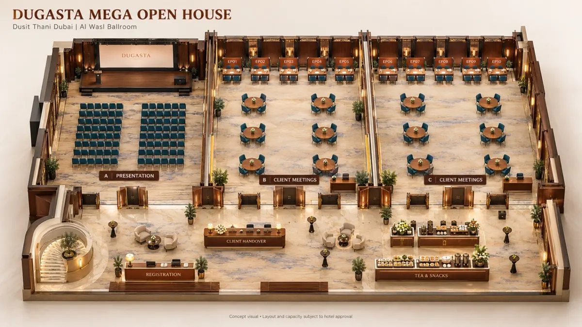 3D view of the Al Wasl Ballroom layout